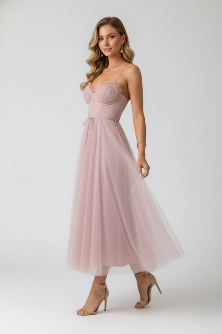 Women’s Dress with Sweetheart Neck