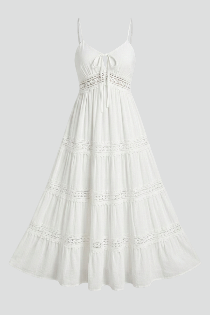 Women’s Dress with Spaghetti Straps and Tiered Skirt
