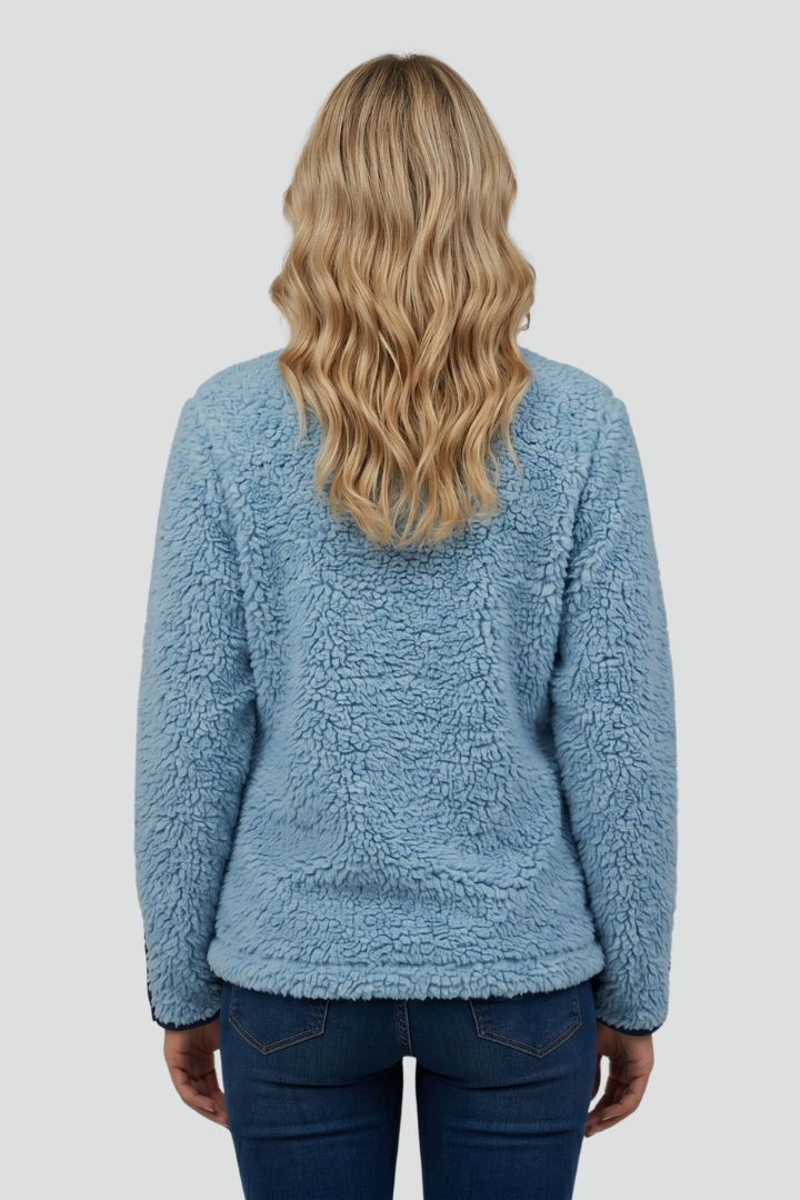Women's Jacket with Stand-Up Collar and Contrast Trim