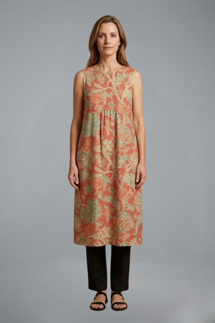 Women’s Midi Dress with Sleeveless Design and