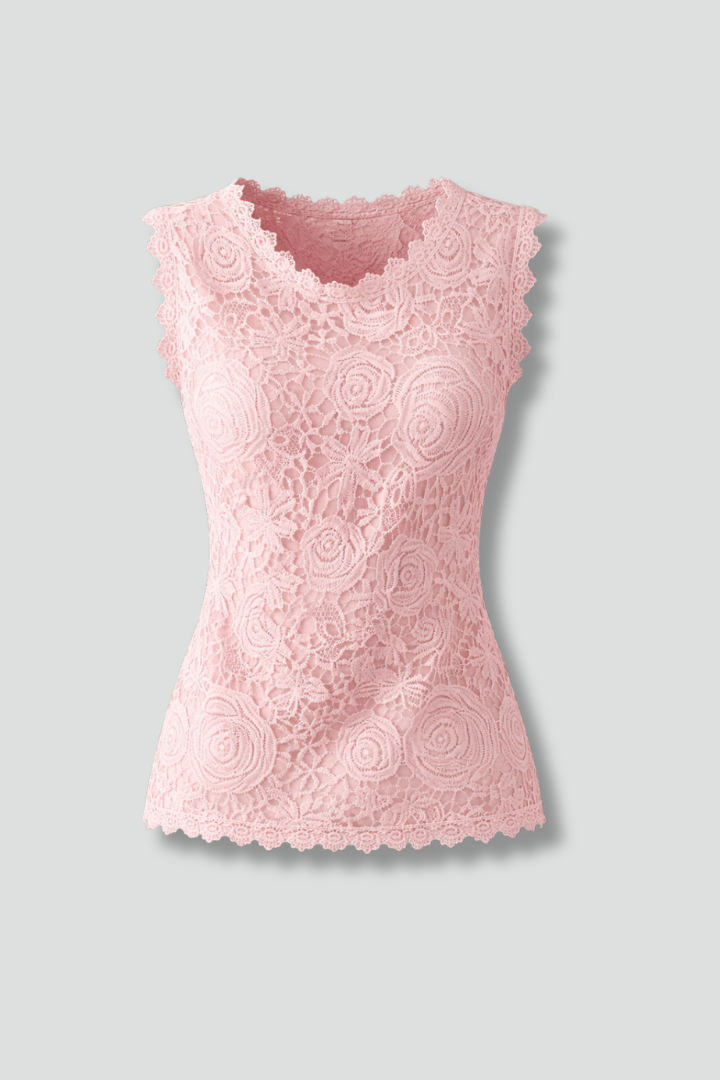 Women’s Sleeveless Blouse with V-Neck and Surface