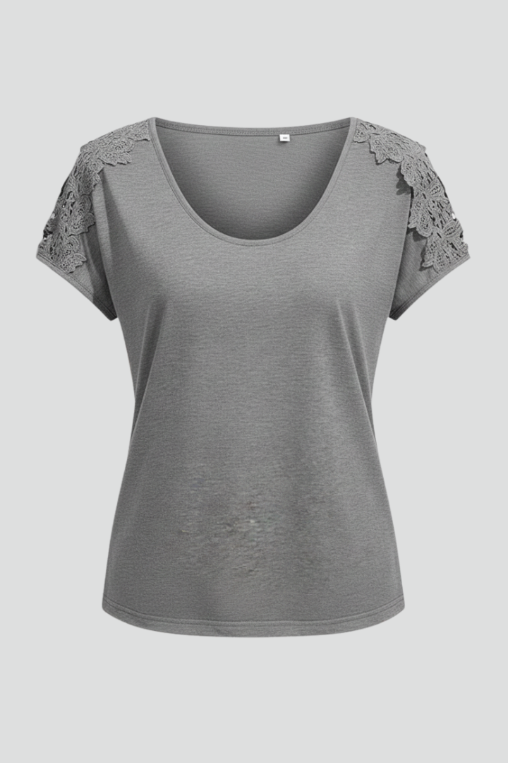 Women’s T-Shirt with Round Neckline and Shoulders
