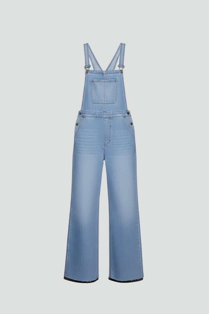 Women’s Wide-Leg Jumpsuit with Straps and Front Pocket