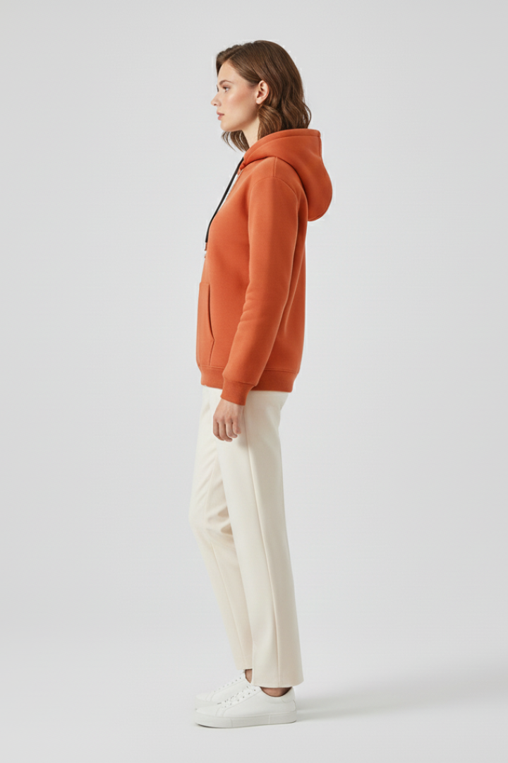 Women’s sweaters hoodie with sherpa lining and ribbed cuffs