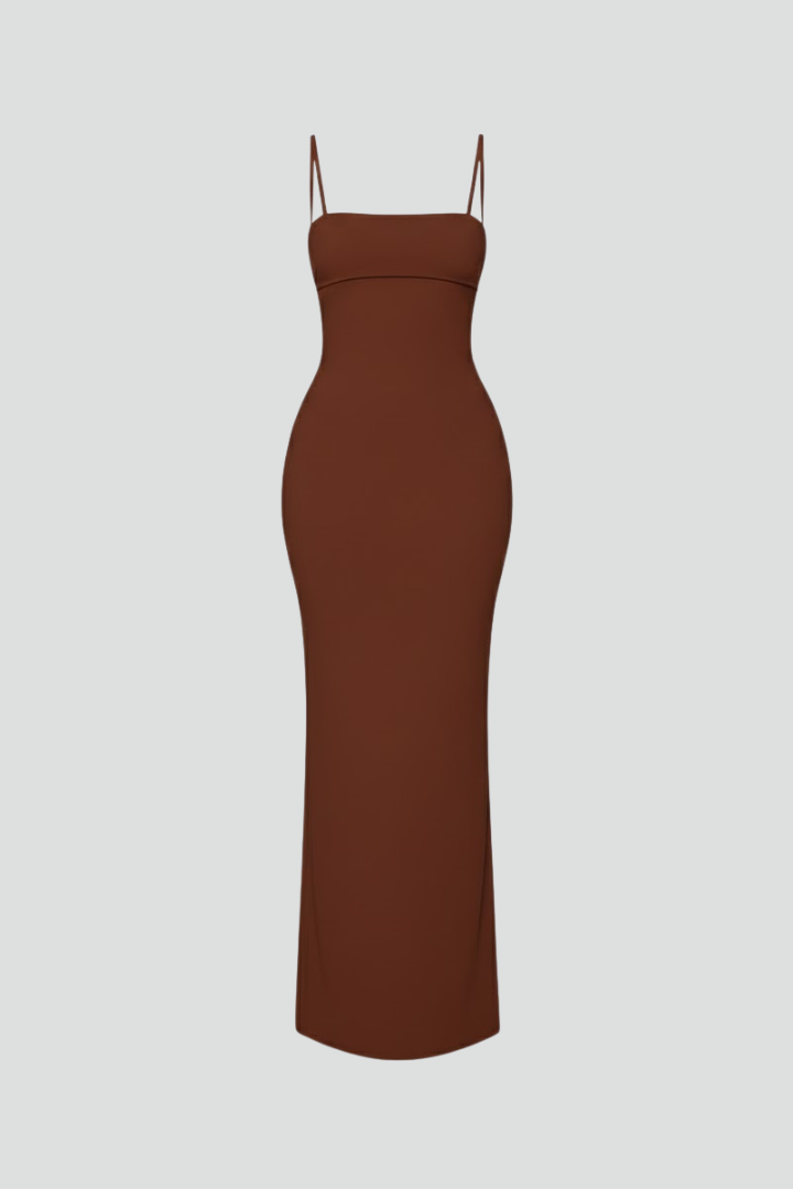 Women’s Maxi Dress with Spaghetti Straps and Open Back