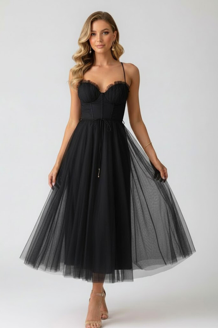 Women’s Dress with Sweetheart Neck