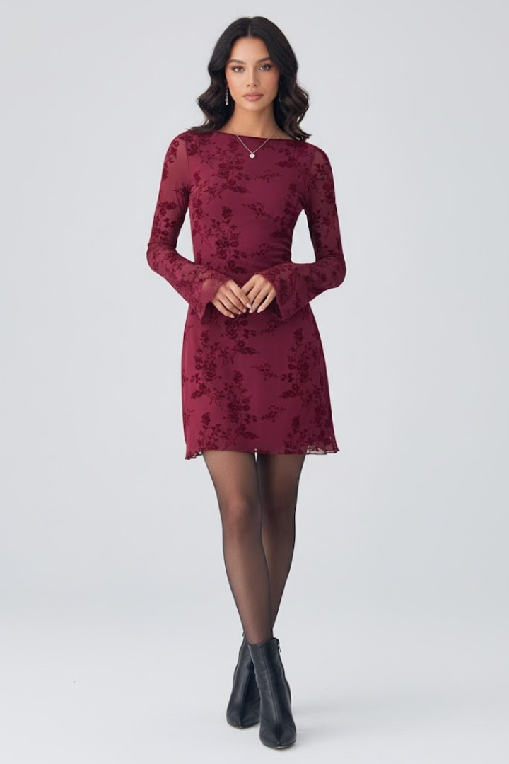 Women’s Mini Dress with Floral Detail