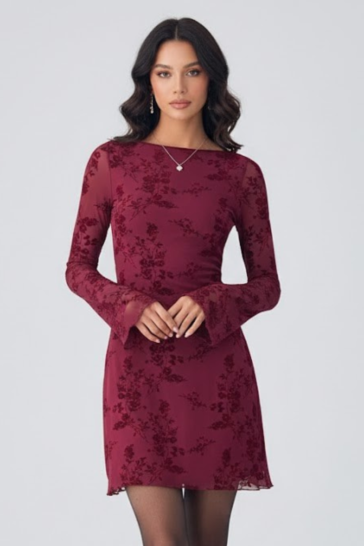 Women’s Mini Dress with Floral Detail