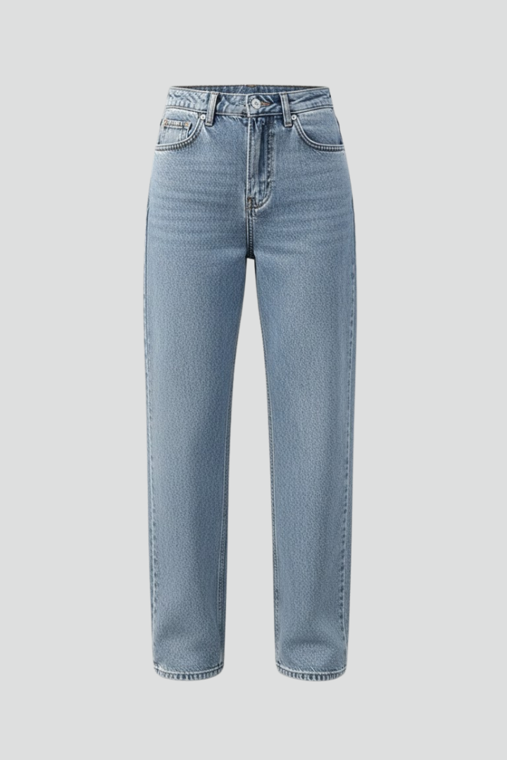 Women’s Jeans with High Waist and Butterfly Print