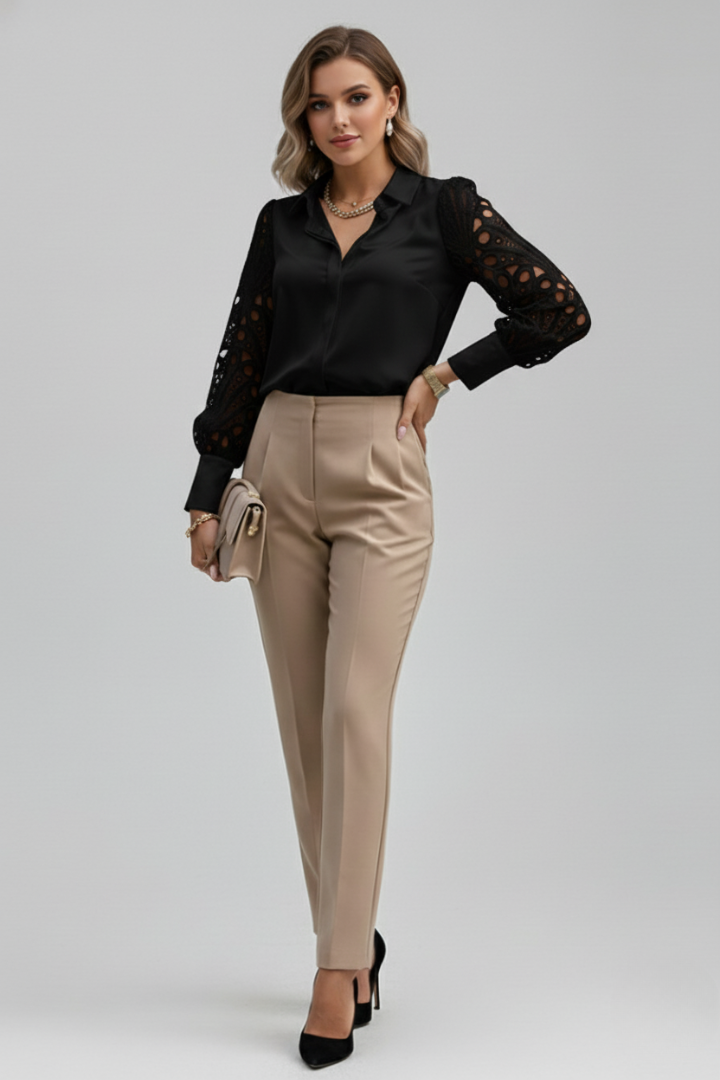 Women’s Blouse with Sleeves and Button Cuffs