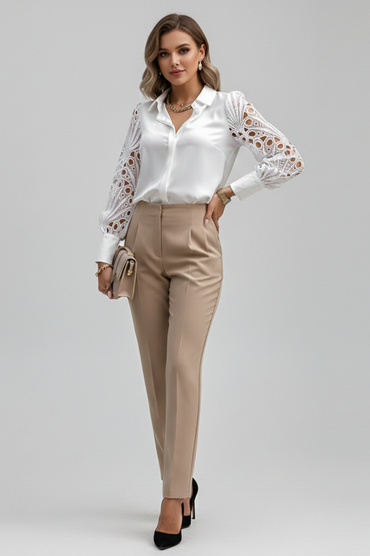Women’s Blouse with Sleeves and Button Cuffs