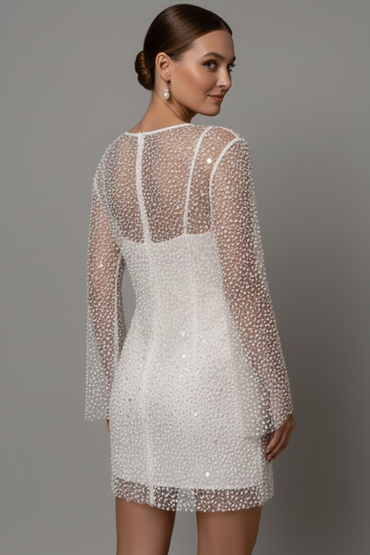 Women Mini Dress with Overlay and Sleeveless Underlayer