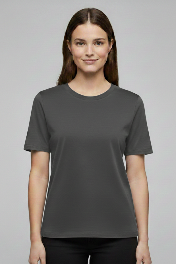 Women T-Shirt with Round Neckline and Short Sleeves