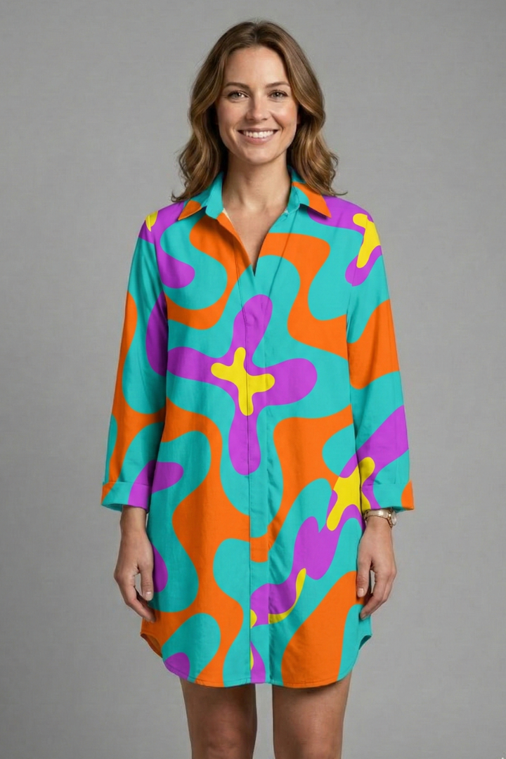 Women’s Beach Dress with Hood and Short Sleeves