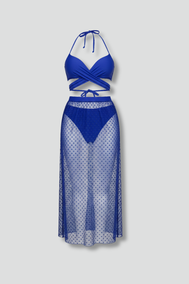 Women’s Bikini Set with Wrap Top and Skirt