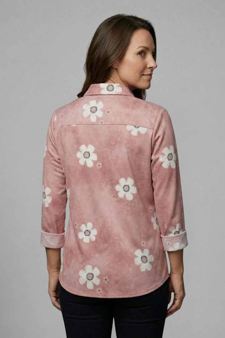 Women’s Blouse with Collar Neck and Button Fastening