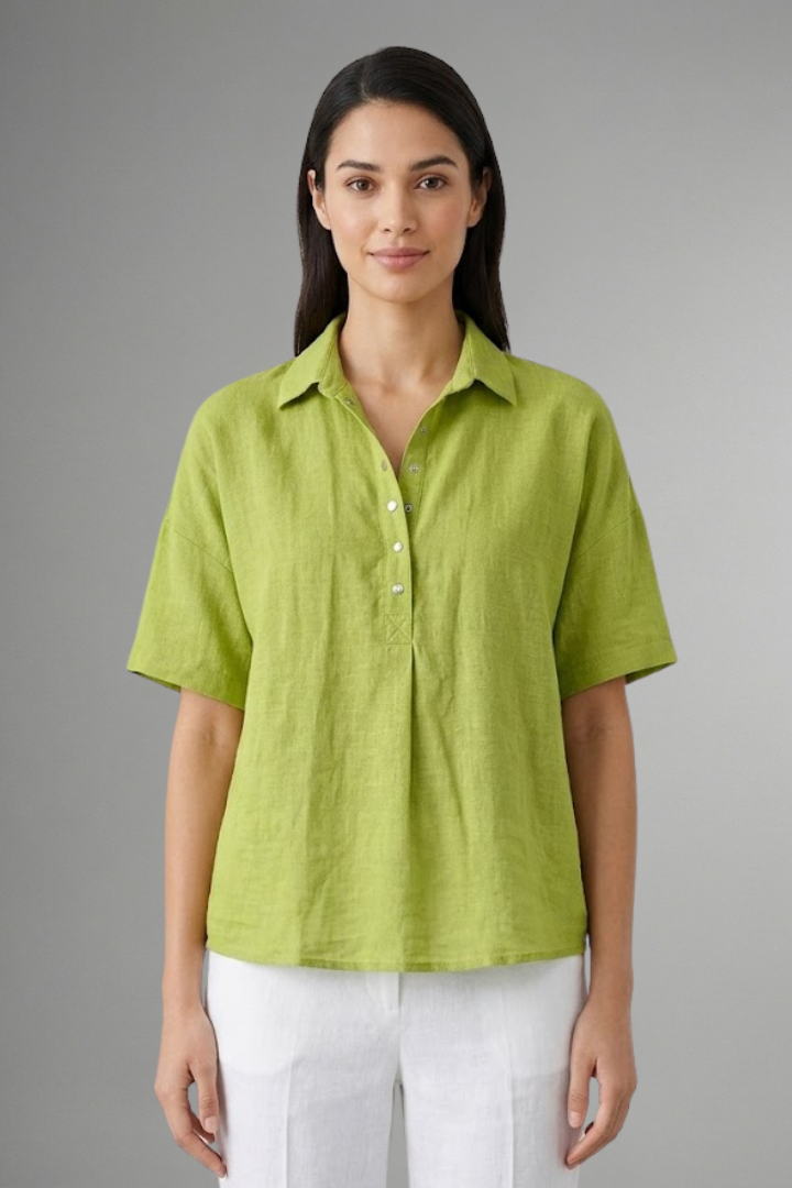 Women’s Blouse with Collar and Button Placket