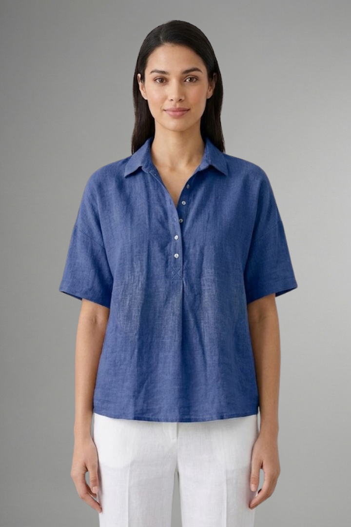 Women’s Blouse with Collar and Button Placket