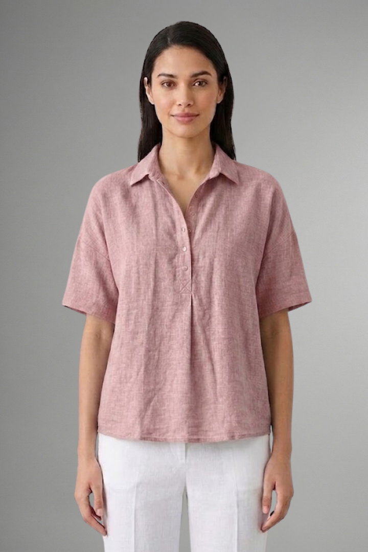 Women’s Blouse with Collar and Button Placket