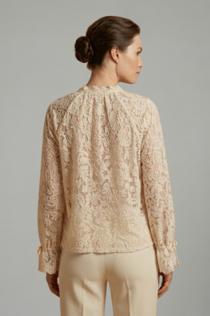 Women’s Blouse with Surface and Flared Sleeves