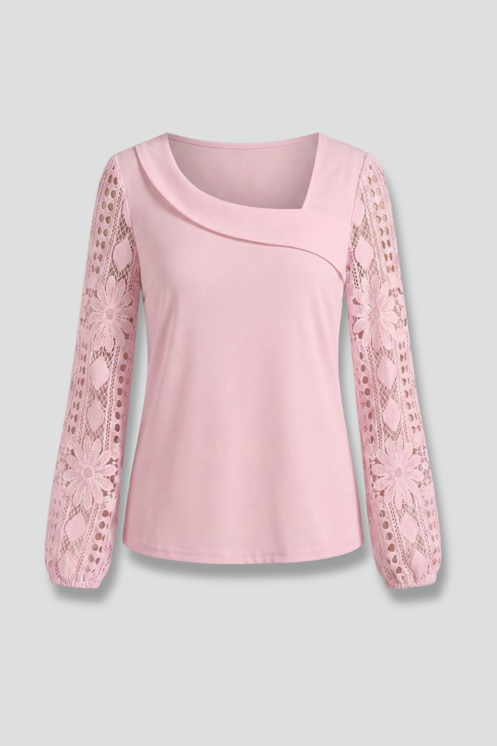 Women’s Blouse with Round Neck and Sleeves