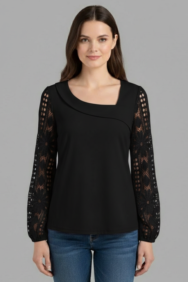 Women’s Blouse with Round Neck and Sleeves