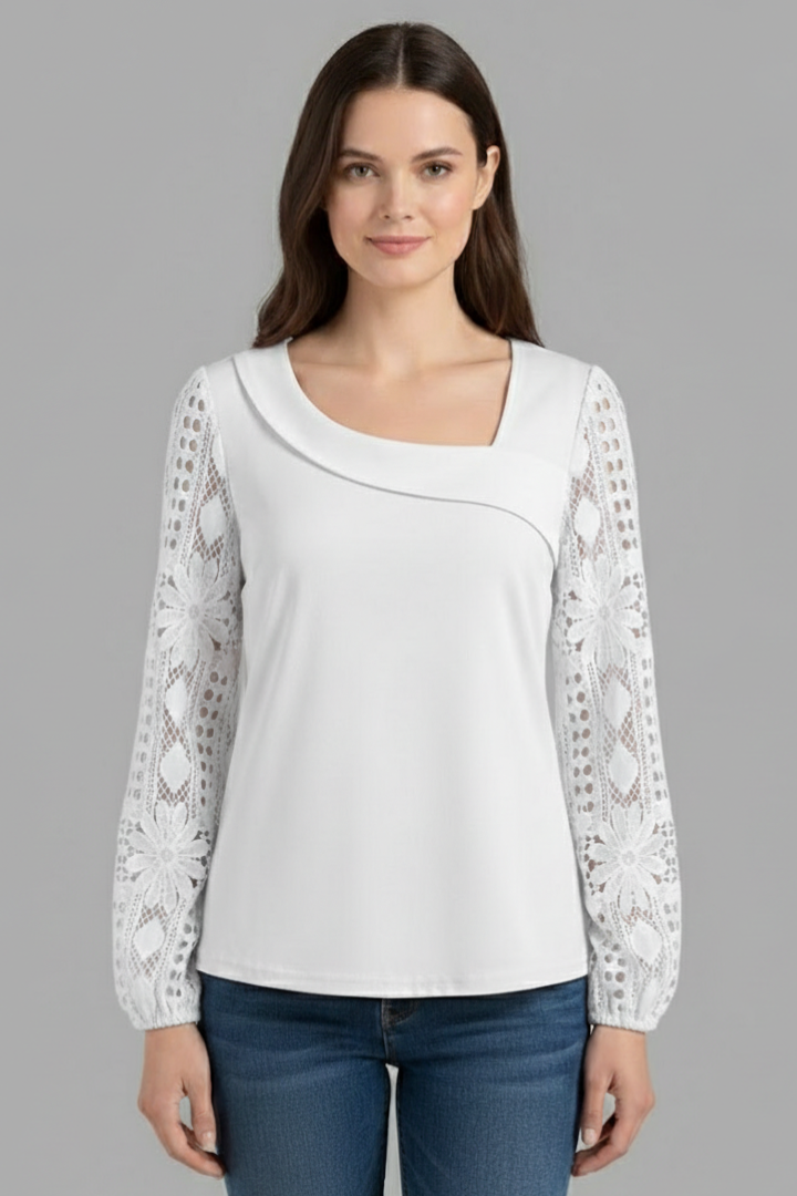 Women’s Blouse with Round Neck and Sleeves