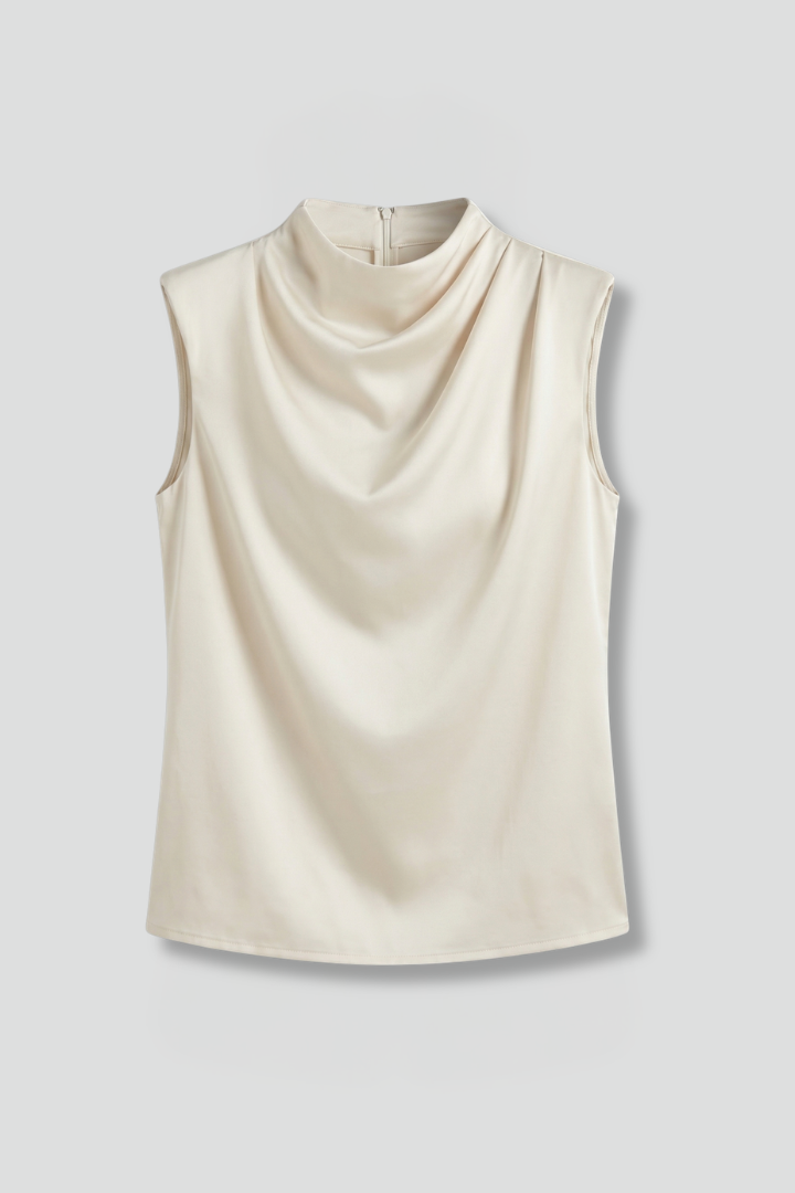 Women’s Blouse with Sleeveless Design and Lightweight Fabric