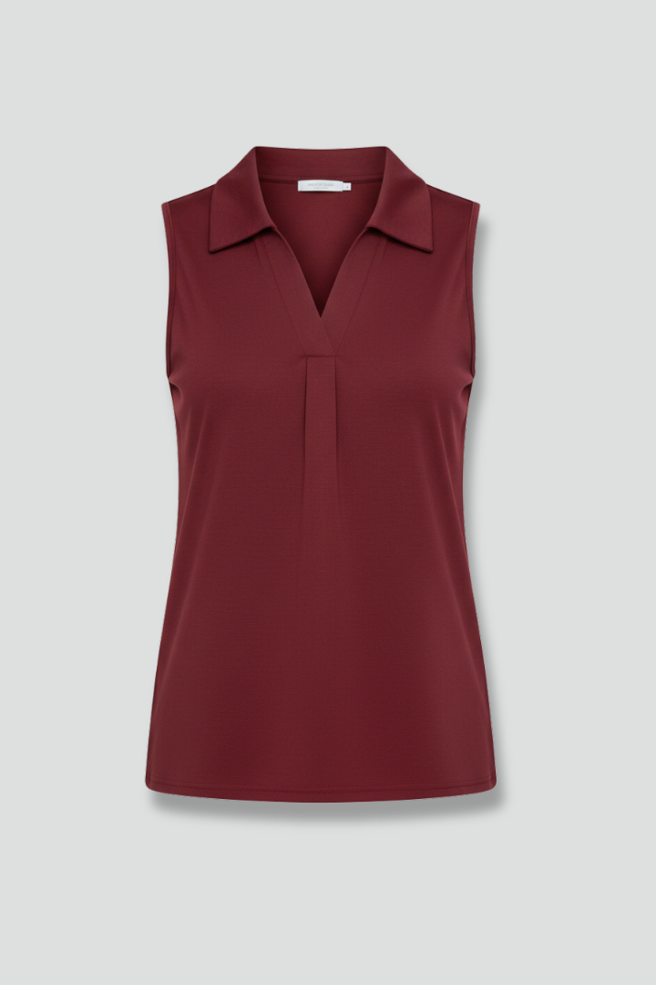 Women’s Blouse with V Neckline and Sleeveless Cut
