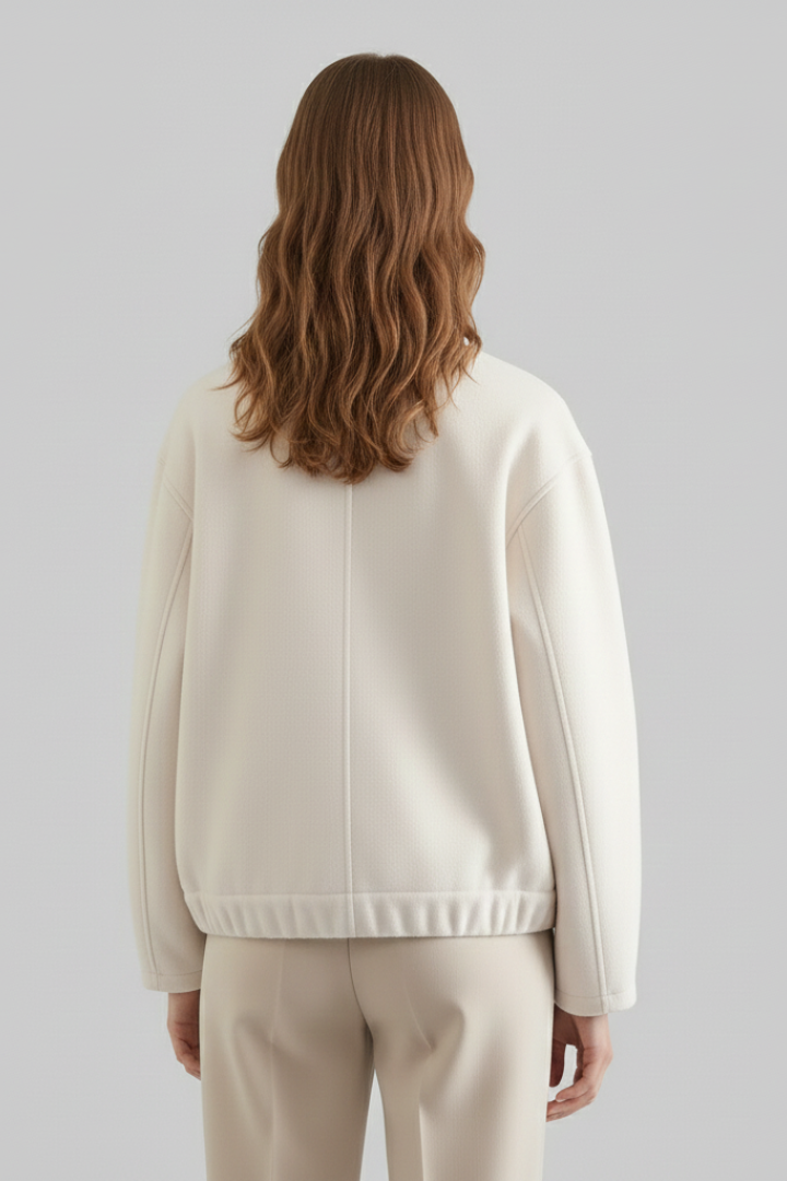 Women’s Bomber Jacket with Relaxed Fit and Woven Outer Surface
