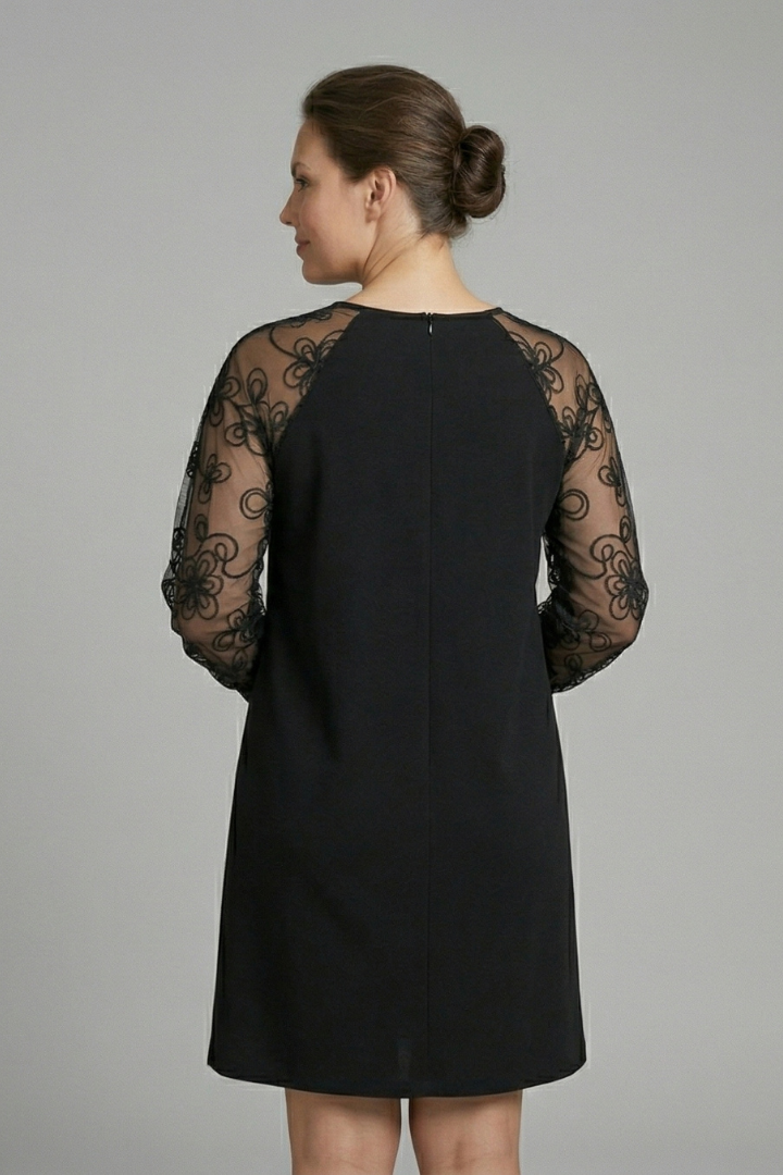 Women’s Dress with Round Neck and Sleeves