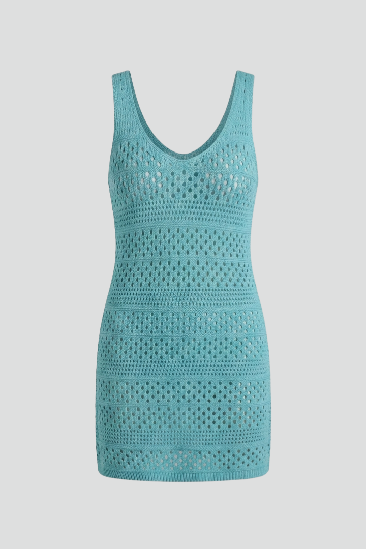 Women’s Dress with Scoop Neck and Side Slit