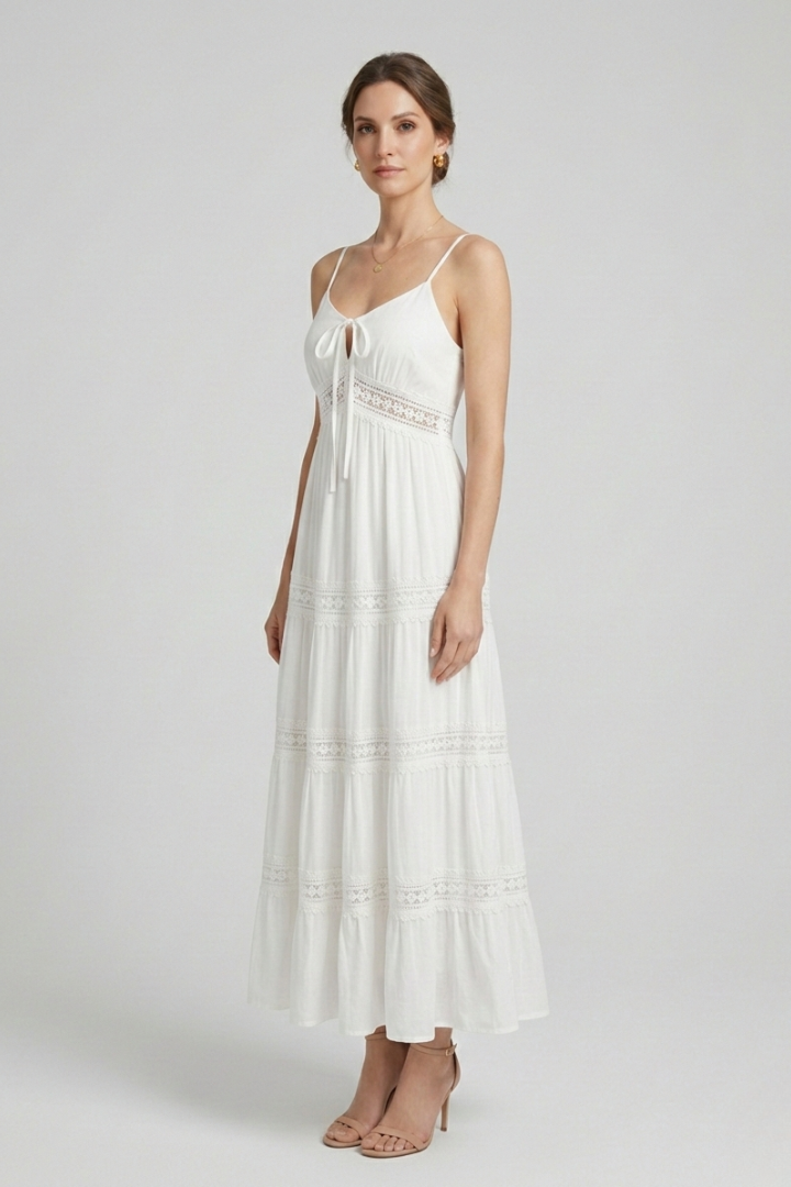 Women’s Dress with Spaghetti Straps and Tiered Skirt