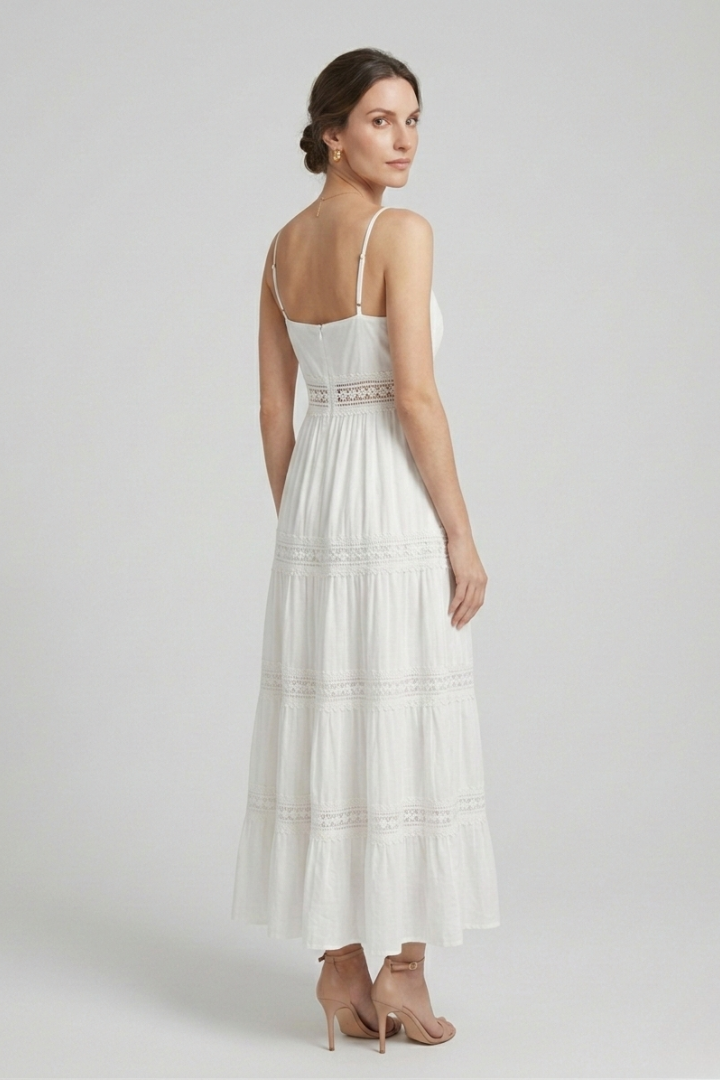 Women’s Dress with Spaghetti Straps and Tiered Skirt