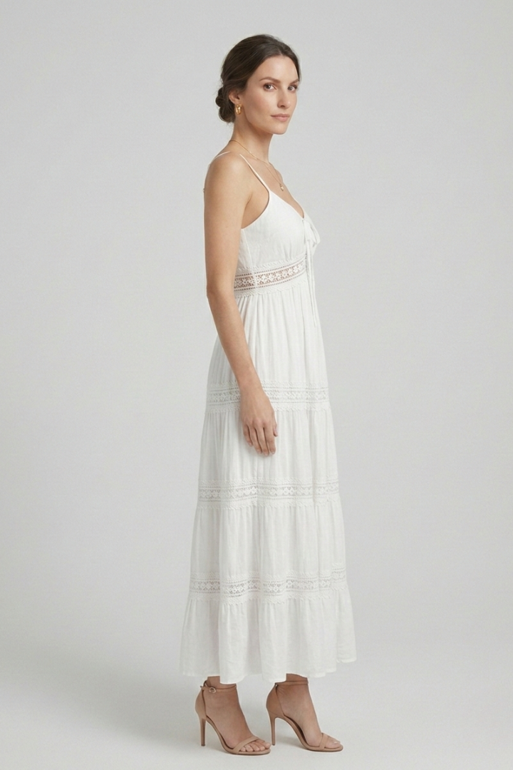 Women’s Dress with Spaghetti Straps and Tiered Skirt