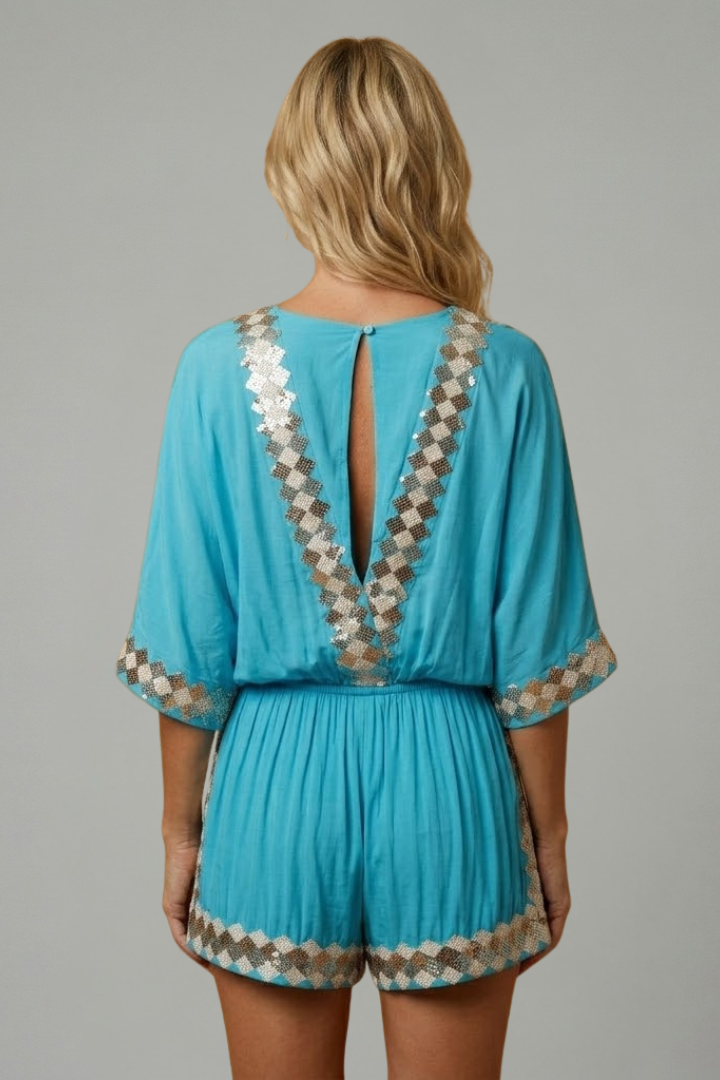 Women’s Jumpsuit with V Neck and Wide Legs