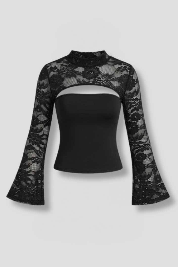 Women’s Top with Cut Out and Wide Sleeves