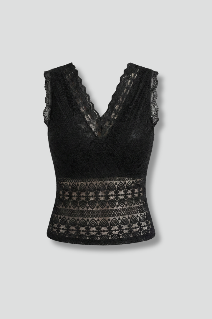 Women’s Top with V-Neck and Sleeveless Design