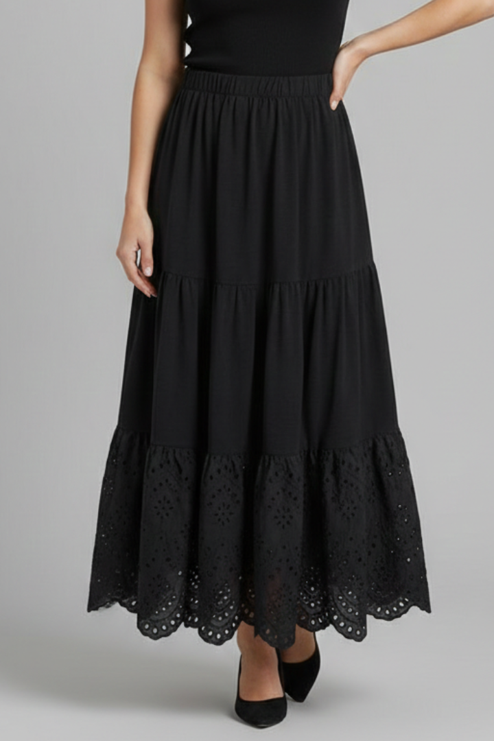 Women’s Maxi Skirt with Elastic Waist and Hem