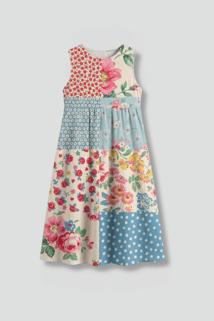 Women’s Midi Dress with Sleeveless Design and