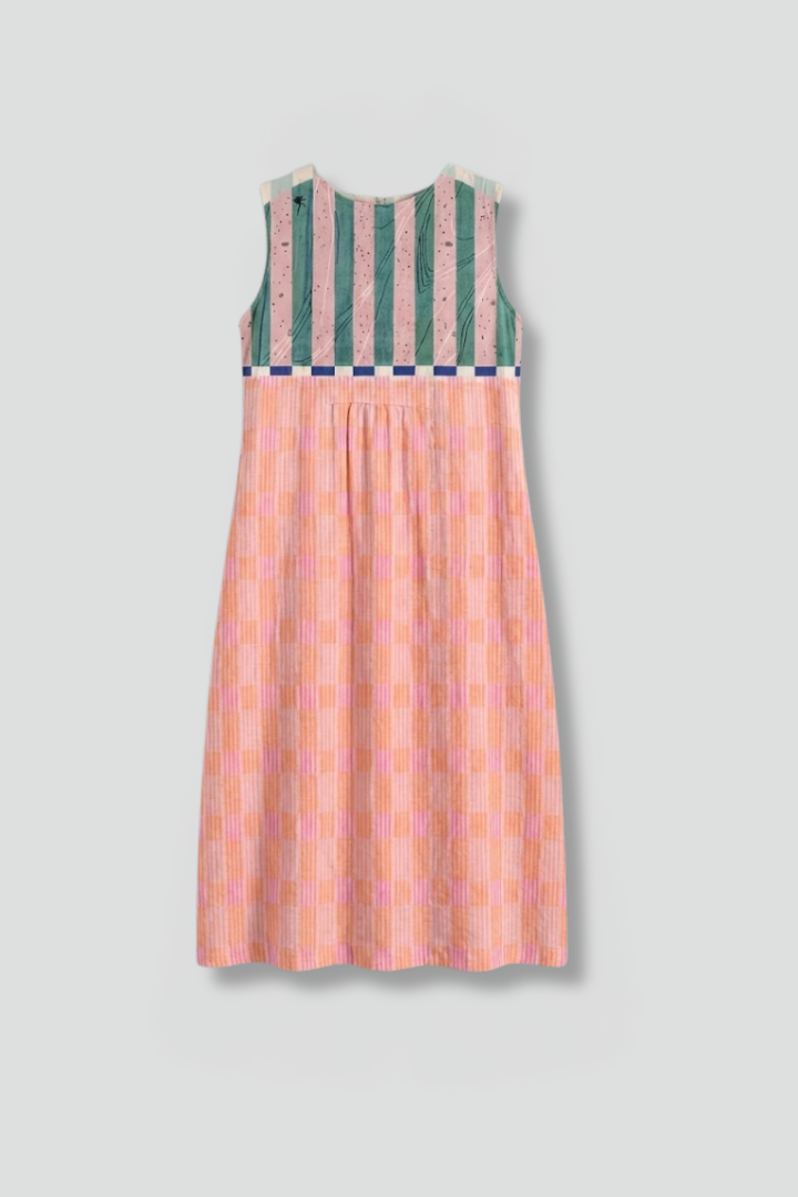 Women’s Midi Dress with Sleeveless Design and