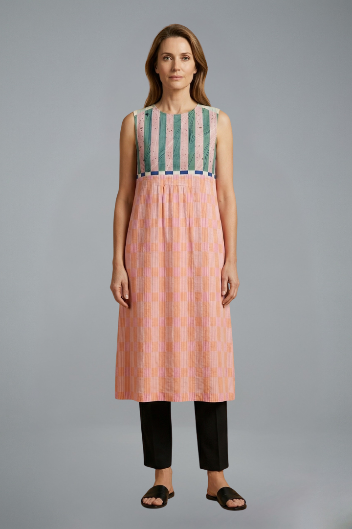 Women’s Midi Dress with Sleeveless Design and