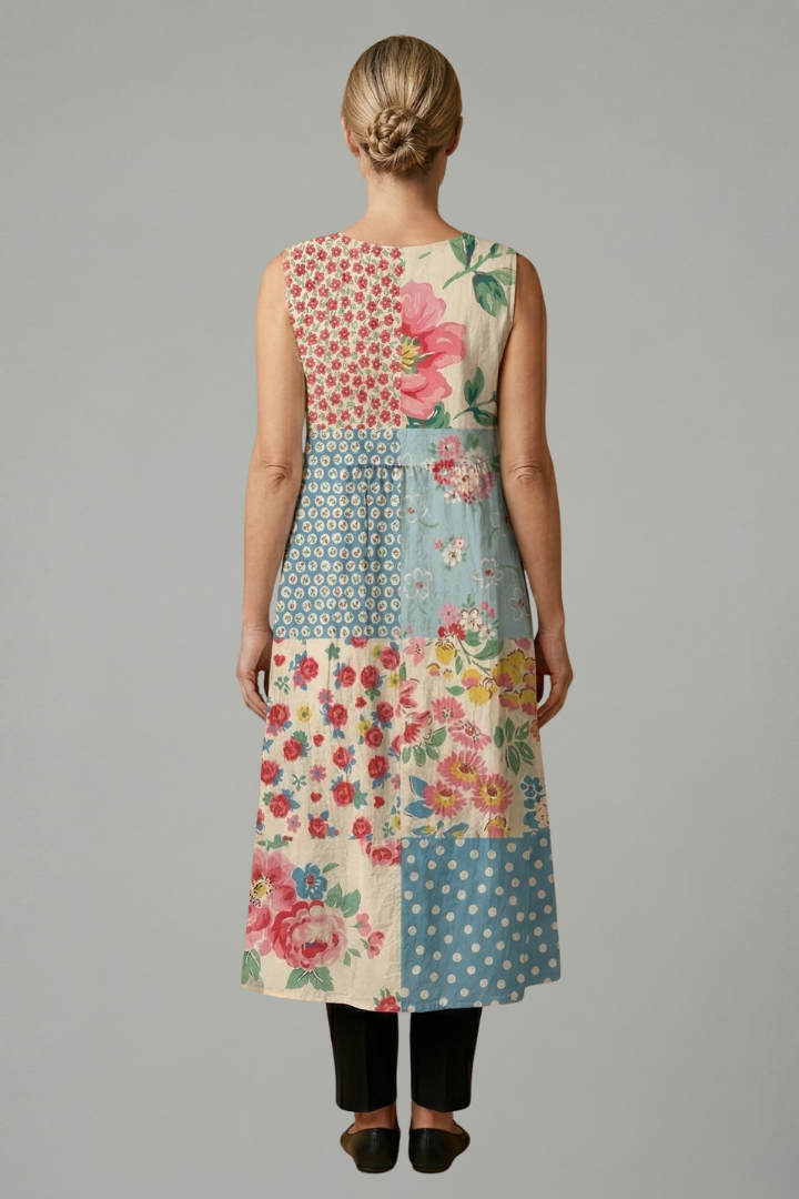 Women’s Midi Dress with Sleeveless Design and
