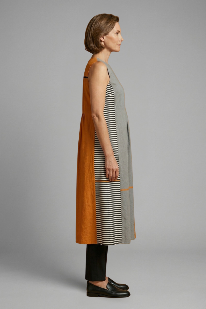 Women’s Midi Dress with Sleeveless Design and