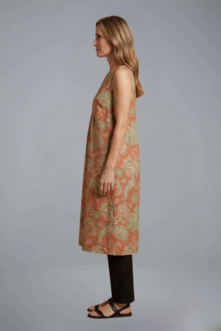 Women’s Midi Dress with Sleeveless Design and