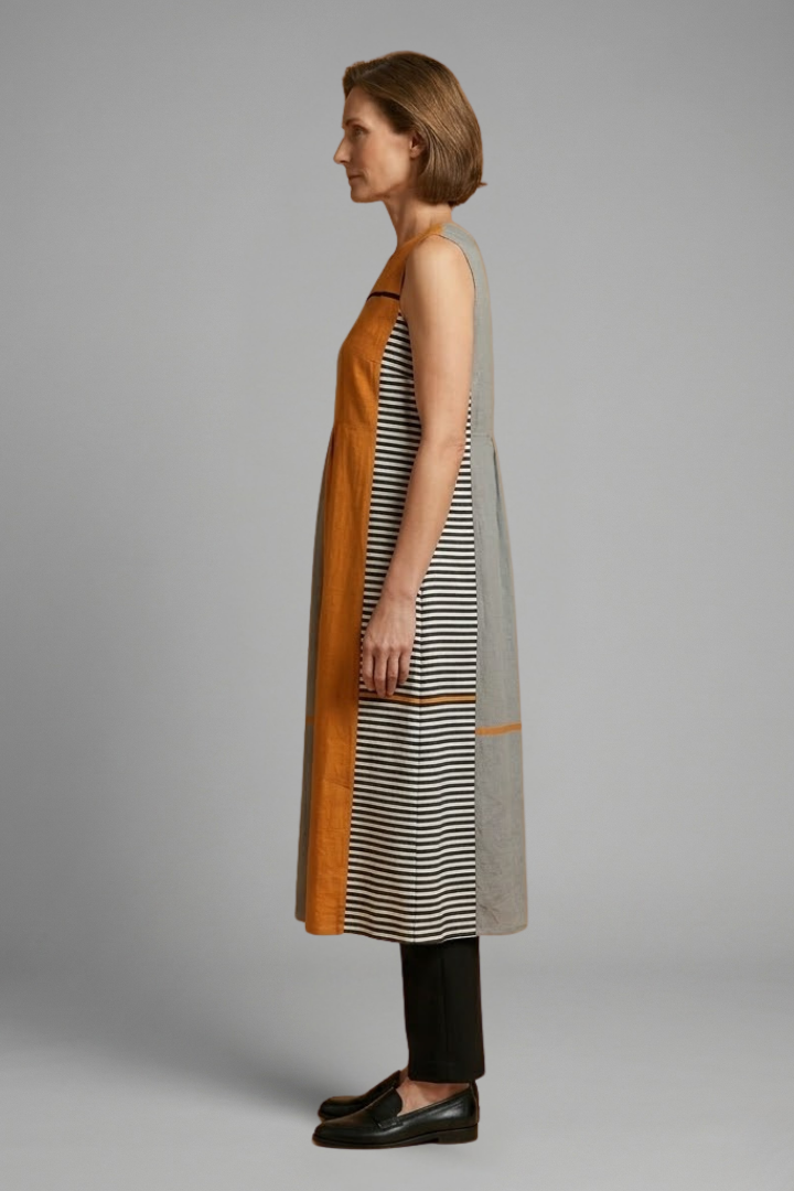 Women’s Midi Dress with Sleeveless Design and