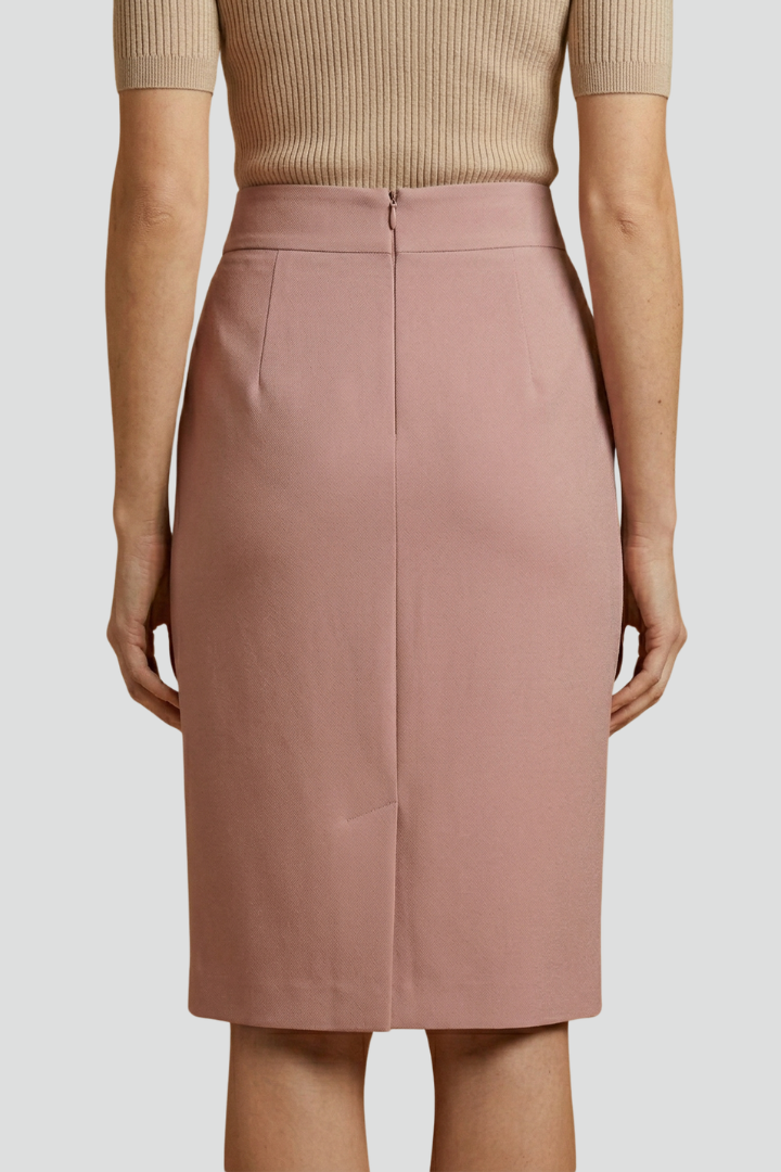 Women’s Midi Skirt with High Waist and Back Slit