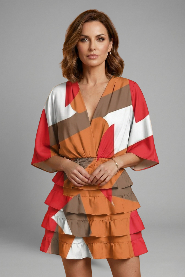 Women’s Mini Dress with Wrap Front and Ruffle Skirt