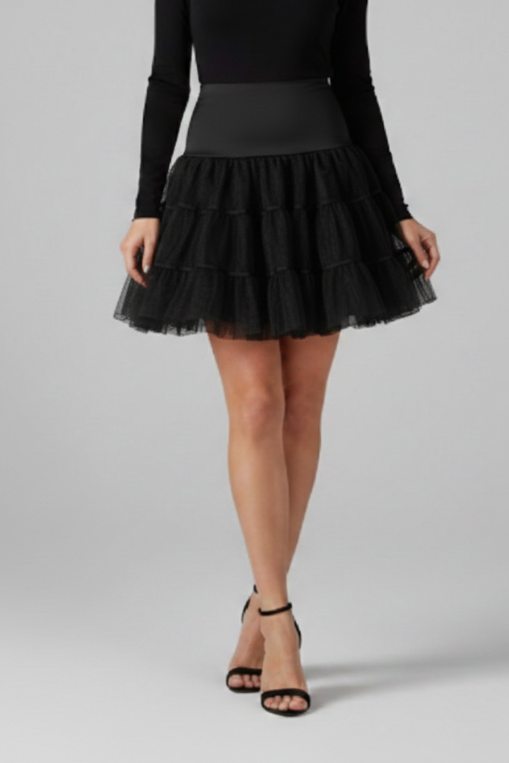 Women’s Mini Skirt with Elastic Waist and Tiered