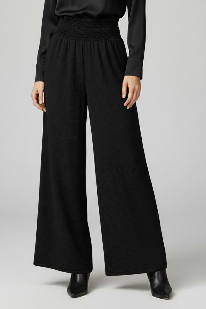 Women’s Palazzo Trousers with Side Slit and Drawstring Waist